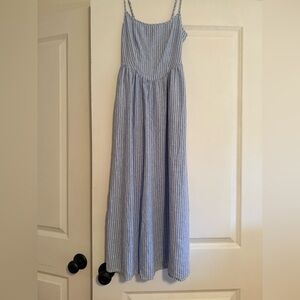 GAP Light Blue and White Striped Dress